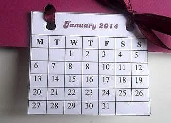 homemade 2014 calendar date tabs