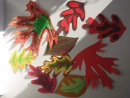 Autumn leaves made with card