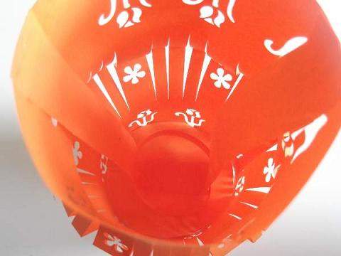 the inside of a paper lantern