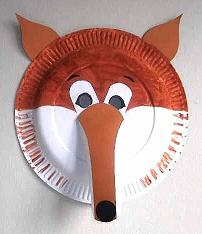 paper plate fox mask