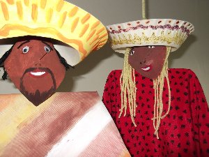 paper plate mexican puppets