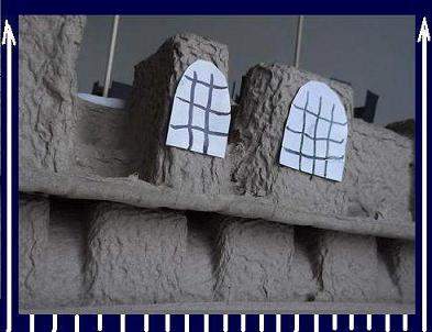 window of a kids paper mache castle