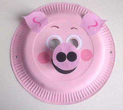 paper plate pig mask