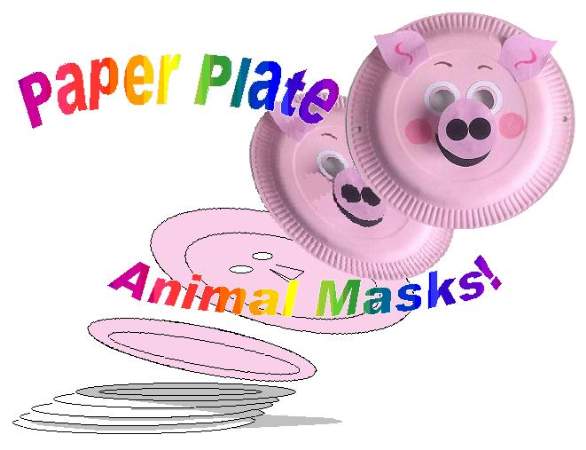 paper plate pig mask with text