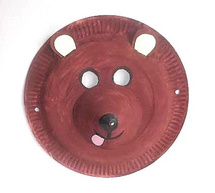 paper plate bear mask