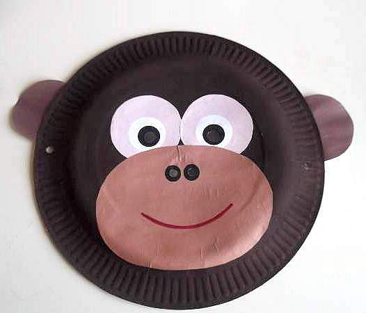 paper plate monkey mask