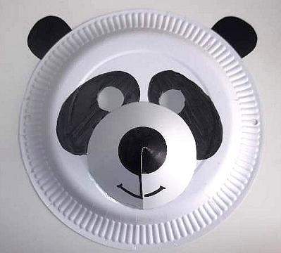 paper plate panda mask