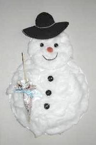 Paper plate snowman